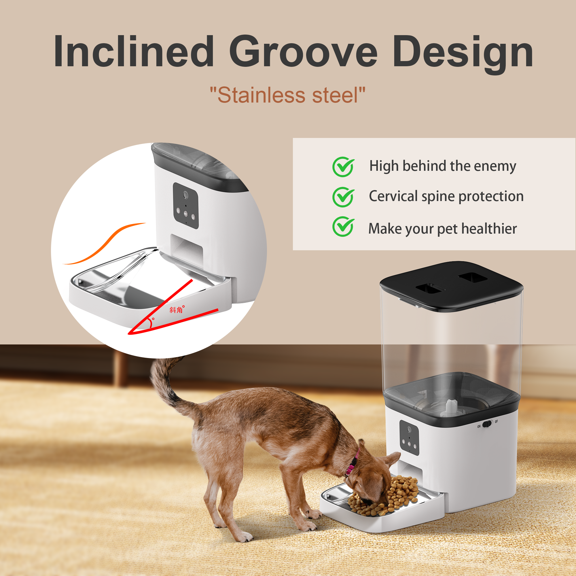Aplikace dálkové ovládání 15l PET Automatic Feeder Dog Cat Smart Pet Food Sadester WiFi Pet Feeder Bowl