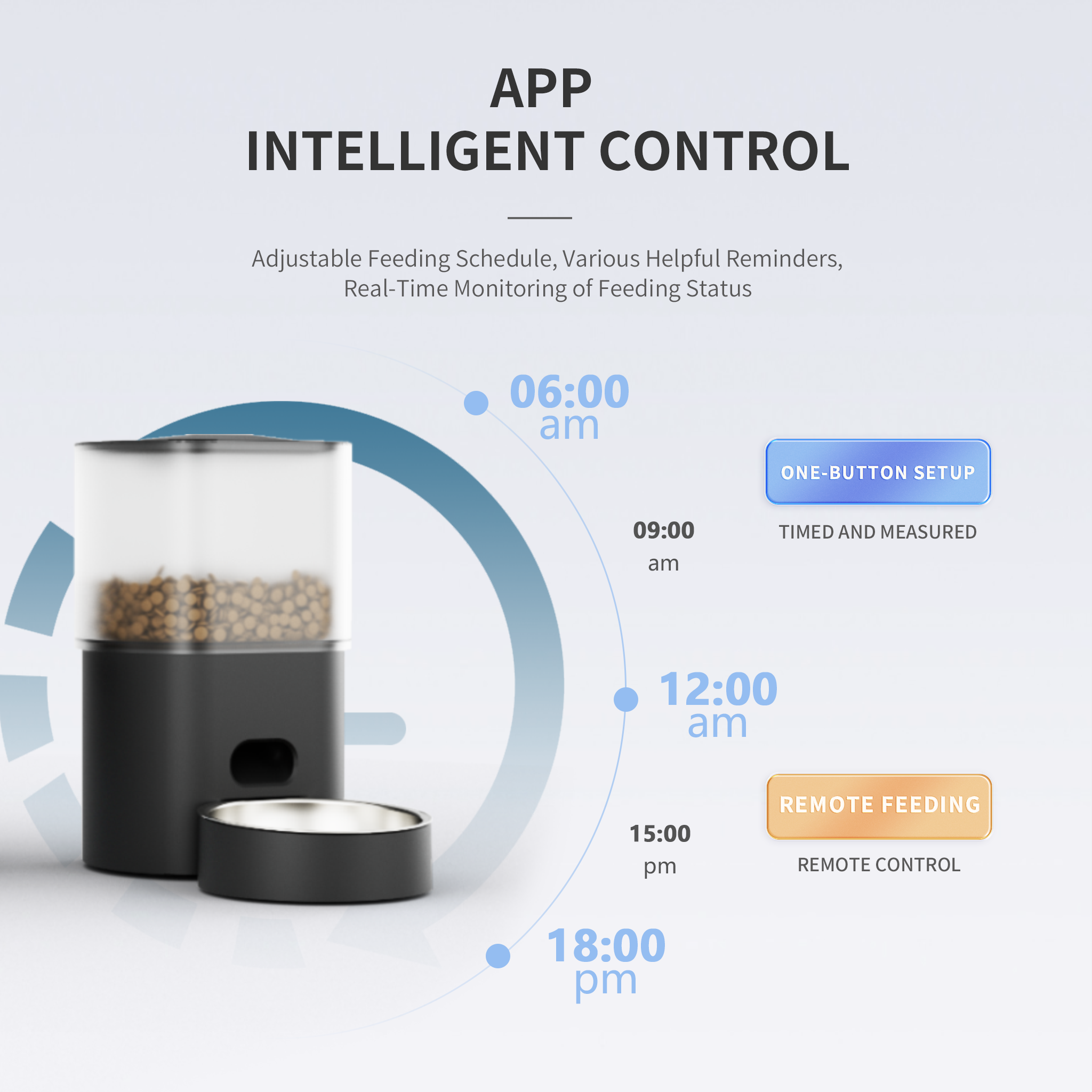 WiFi Automatické 4,5 l Časové podavače kočky a psů s inteligentní miskou Smart Automatické automatické podavač krmiv pro domácí zvířata pro krmení domácích zvířat